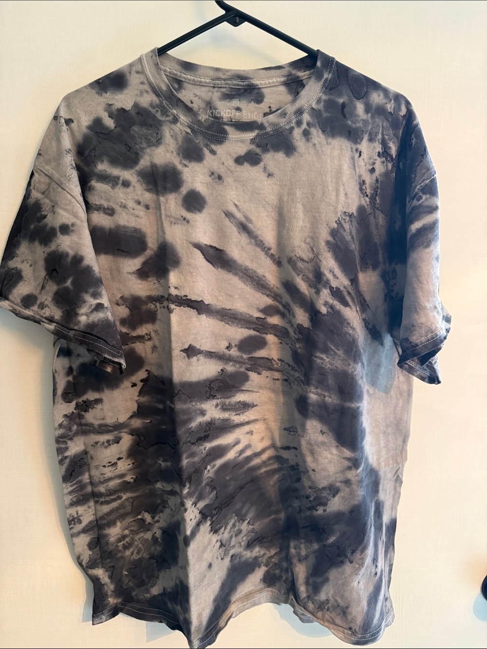 Tie-Dye Short Sleeve Crewneck T-Shirt - Black & Gray
